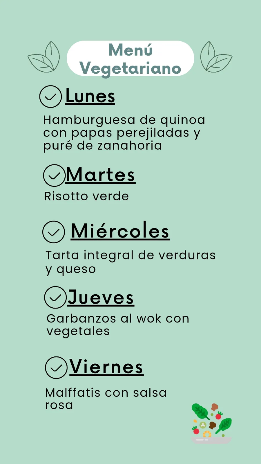Viandas saludables (menú VEGETARIANO semanal) Recepción de pedidos hasta 11:00 hs